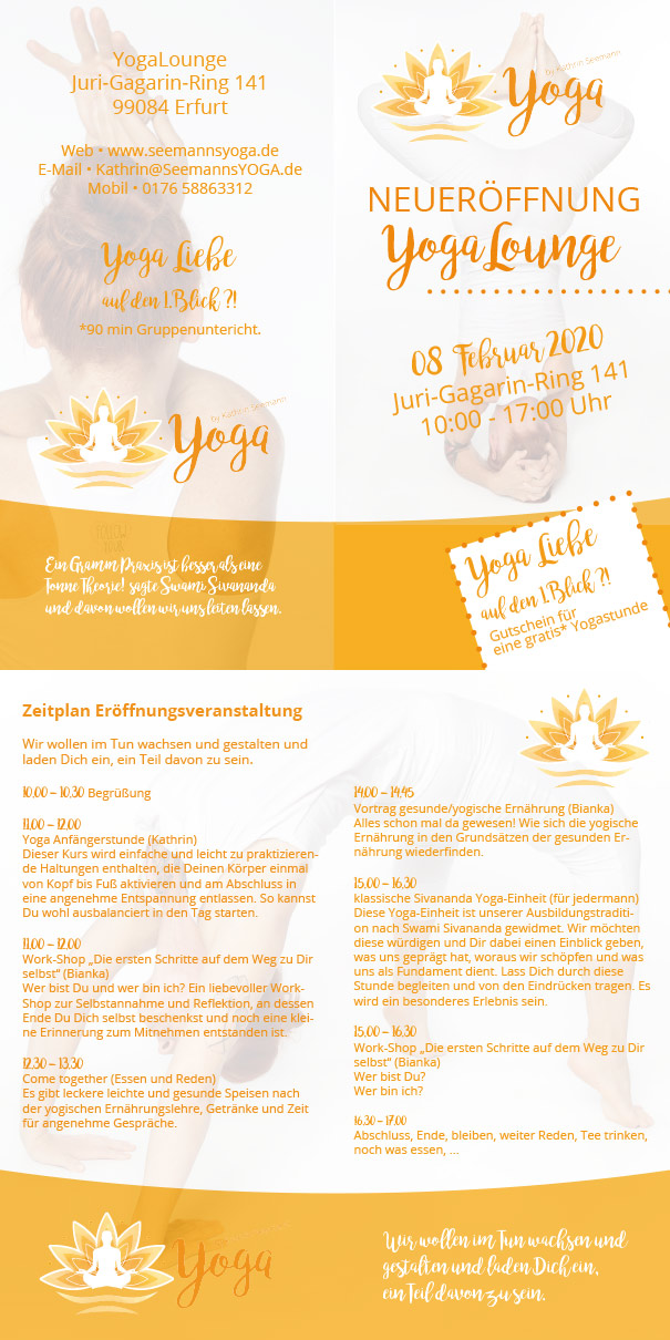 Neueröffnung YogaLounge Plan Neueröffnung YogaLounge Plan